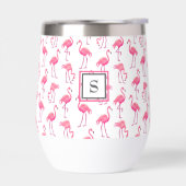 トロピカルピンクフラミンゴモノグラムのイニシャル (左面)