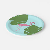 トロピカルピンクフラミンゴルアウ(ハワイ式宴会)パーティー ペーパープレート (アングル)