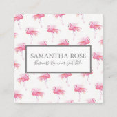 トロピカルピンクフラミンゴ名刺 スクエア名刺 (裏面)