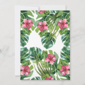 トロピカルピンクフラミンゴ婚約シャワーパーティー 招待状 (裏面)