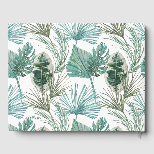 トロピカルピンクフラミンゴ結婚ス ゲストブック (裏面)