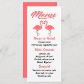 トロピカルピンクフラミンゴ結婚メニューのパーティールアウ（ハワイ式宴会） メニュー (正面/裏面)