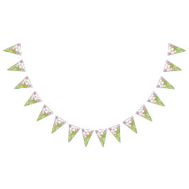 トロピカルピンクフラミンゴ誕生日パーティー バンティングフラッグ