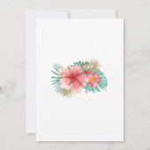 トロピカルピンクフラミンゴ金ゴールドグリッターハッピーバースデー カード (裏面)