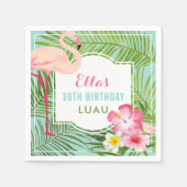 トロピカルピンクフラミンゴ30歳の誕生日ルアウ(ハワイ式宴会) スタンダードカクテルナプキン (正面)