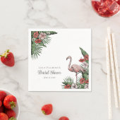 トロピカルピンクフラミンゴ ハワイアン ブライダルシャワー スタンダードカクテルナプキン (インサイチュ)