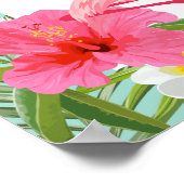 トロピカルピンクフラミンゴ ブライダルシャワー ウェルカムサイン ポスター (角)