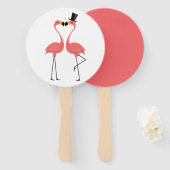 トロピカルピンクフラミ結婚ンゴブライダルシャワーパーティー ハンドファン (正面&裏面)