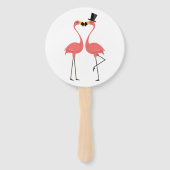 トロピカルピンクフラミ結婚ンゴブライダルシャワーパーティー ハンドファン (正面)