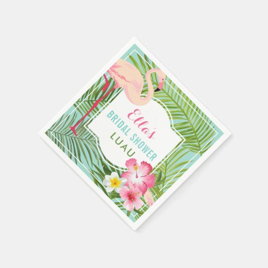 トロピカルピンクフラミ結婚ンゴブライダルシャワールアウ(ハワイ式宴会) スタンダードカクテルナプキン (角)