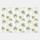 トロピカルピンクフローラグストライプリーン結婚ズ ラッピングペーパーシート (正面3)