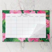 トロピカルピンクフローラデカスタムスク月間プランナー ペーパーパッド (折り畳み)