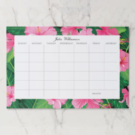 トロピカルピンクフローラデカスタムスク月間プランナー ペーパーパッド