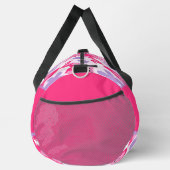 トロピカルピンクフローラパーソナライズされた名 ダッフルバッグ (右)