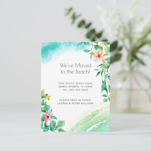 トロピカルピンクフローラビーチ移動 案内ポストカード (スタンド正面)