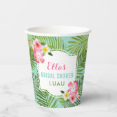 トロピカルピンクフローラブライダルシャワールアウ（ハワイ式宴会）パーティー 紙コップ (正面)