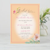 トロピカルピンクフローラブライダルシャワー 招待状 (スタンド正面)