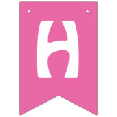 トロピカルピンクフローラルアウ（ハワイ式宴会）誕生日パーティー バンティングフラッグ (第2の旗)