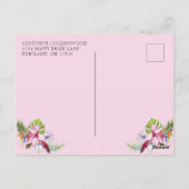 トロピカルピンクフローラ金ゴールド幾何学的ブライダルブランチ ポストカード (裏面)