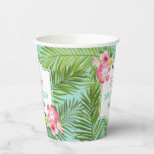 トロピカルピンクフローラ30th誕生日ルアウ（ハワイ式宴会）パーティー 紙コップ (左)