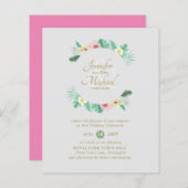 トロピカルピンクブライダルシャワーバイメール結婚か (正面/裏面)