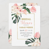 トロピカルピンクブライダルシャワー招待 招待状 (正面/裏面)