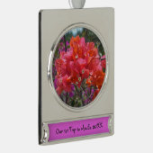 トロピカルピンクブーゲンビリア島フローラ シルバープレートバナーオーナメント (右)