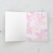 トロピカルピンクプルメリアフラワーハワイフローラ カード (内部)