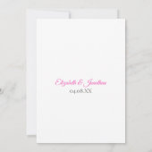 トロピカルピンクプルメリア結婚フローラ詳細カード 招待状 (裏面)