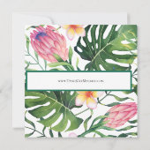 トロピカルピンクプロテアグリーンウェディングシャワー 招待状 (裏面)