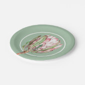 トロピカルピンクプロテアフローラパーティー ペーパープレート (アングル)