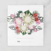 トロピカルピンクプロテアモンステラリーフ |水彩  プレイスカード (外部開封)