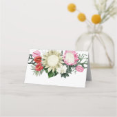 トロピカルピンクプロテアモンステラリーフ |水彩  プレイスカード (裏面)