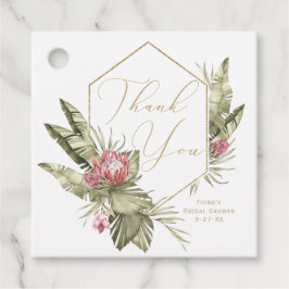 トロピカルピンクプロテア感謝タグ フェイバータグ