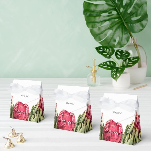 トロピカルピンクプロテア結婚スグリーン フェイバーボックス