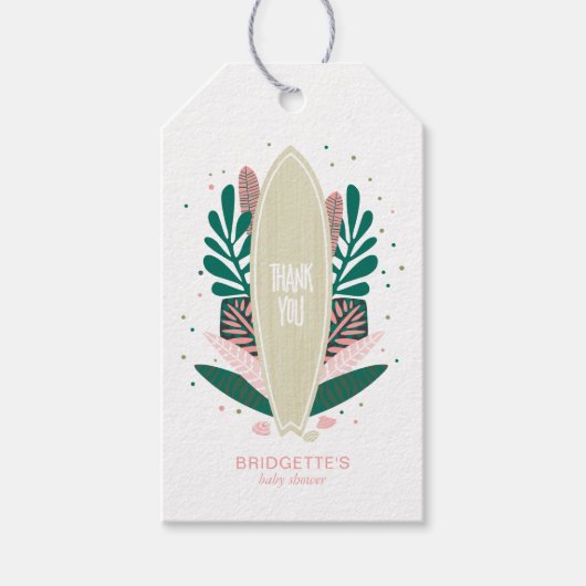 トロピカルピンクベイビーオンボードギフトタグ ギフトタグ (正面)