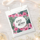 トロピカルピンクホリデーフローラ結婚プリント フェイバーバッグ (クリップ留めされた状態)