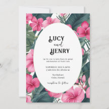 トロピカルピンクホリデーフローラ結婚プリント