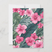 トロピカルピンクホリデー結婚フローラ 出欠カード (裏面)