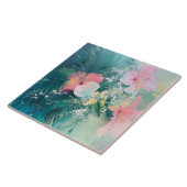 トロピカルピンクホワイトイエローフローラ タイル (側面)