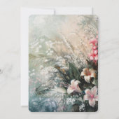 トロピカルピンクホワイトハイビスカスフローラブライダルシャワー 招待状 (裏面)