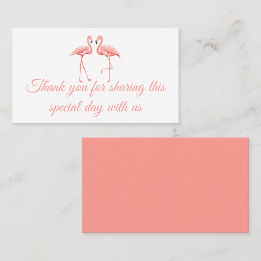 トロピカルピンクメニューフラミンゴビーチサマー結婚ズ プレイスカード (正面/裏面)