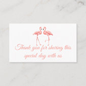 トロピカルピンクメニューフラミンゴビーチサマー結婚ズ プレイスカード (正面)