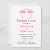 トロピカルピンクリハーサルディナーフラミンゴ結婚ズ 招待状 (正面)