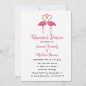 トロピカルピンクリハーサルディナーフラミンゴ結婚ズ 招待状 (正面)