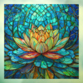 トロピカルピンクロータス3ステンドグラス美術 ウィンドウサイン (シート3)