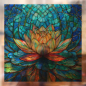 トロピカルピンクロータス3ステンドグラス美術 ウィンドウサイン (シート2)