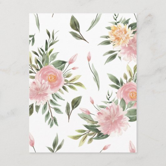 トロピカルピンク結婚フローラズゲスト詳細 エンクロージャーカード (裏面)