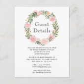 トロピカルピンク結婚フローラズゲスト詳細 エンクロージャーカード (正面)