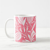 トロピカルピンク花柄ダイヤモンドモノグラム コーヒーマグカップ (左)